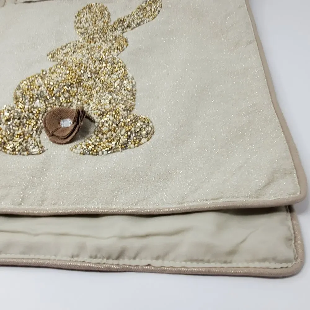 Cynthia Rowley Large  shimmer beaded Easter Bunny Theme 16.5